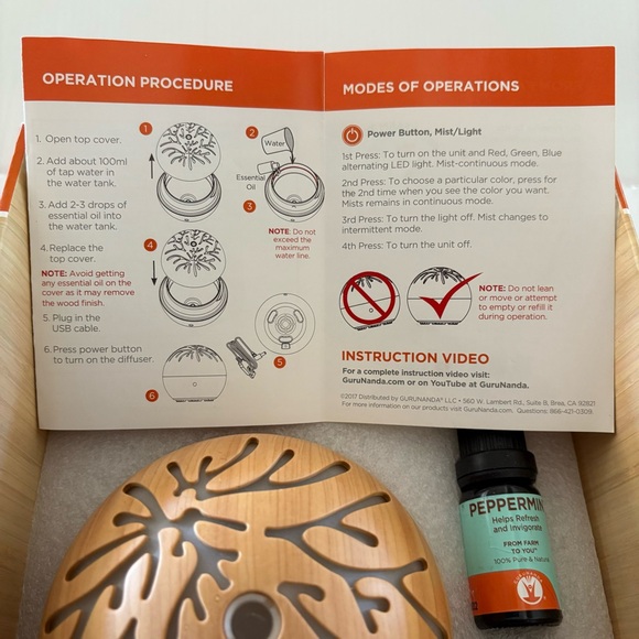 Gurunanda The Mini Tree Ultrasonic Essential Oil Diffuser with 3 Essential Oils - Picture 12 of 14